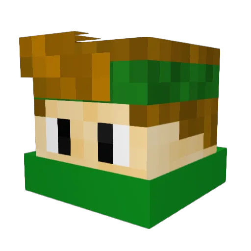 Memexcraft Minecraft avatar head, 3D render