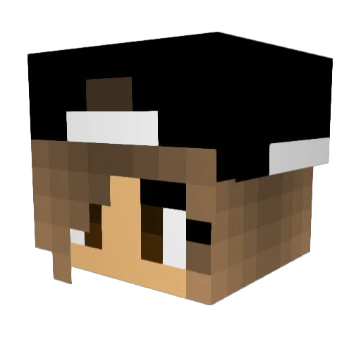 Memina Minecraft avatar head, 3D render