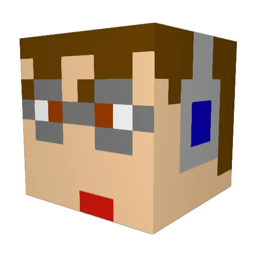 MemmeXD Minecraft avatar head, 3D render