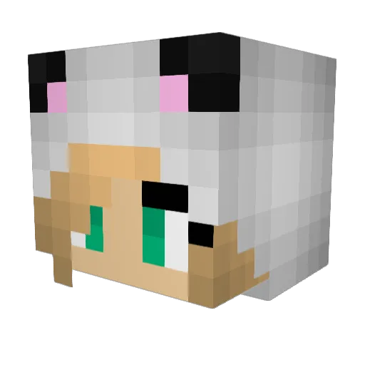 Memmney Minecraft avatar head, 3D render