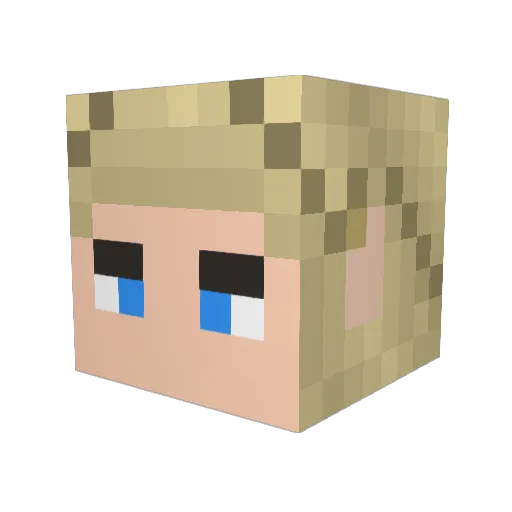 Memo_Pat Minecraft avatar head, 3D render