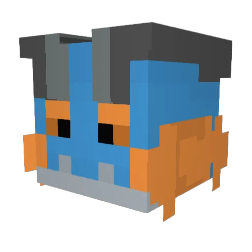 Memobombino Minecraft avatar head, 3D render