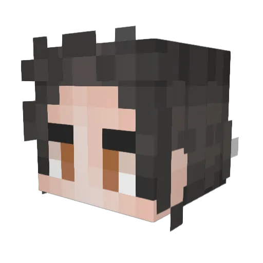 Memoryal Minecraft avatar head, 3D render