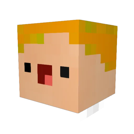 Mempler Minecraft avatar head, 3D render