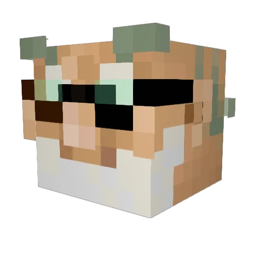 MenSteem Minecraft avatar head, 3D render