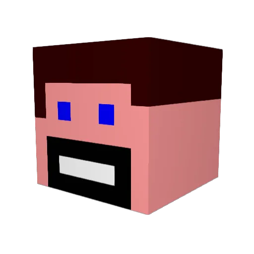 Menacenl Minecraft avatar head, 3D render