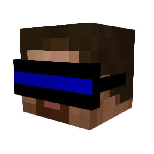 MenacingPvP Minecraft avatar head, 3D render