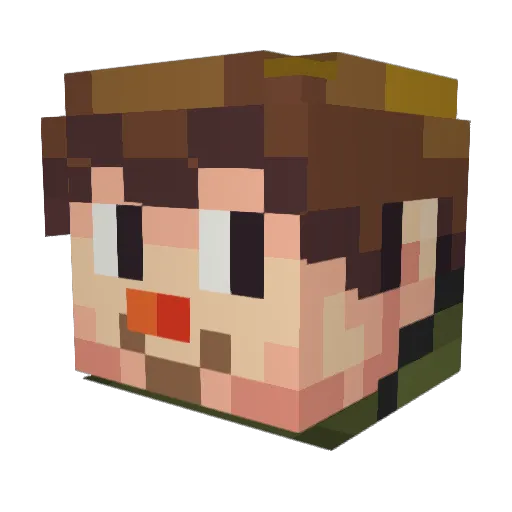 Menacinglemon Minecraft avatar head, 3D render