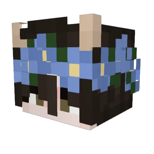 Menafam Minecraft avatar head, 3D render