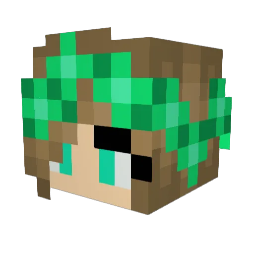 Menaku Minecraft avatar head, 3D render