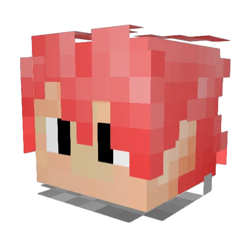 Menbot Minecraft avatar head, 3D render