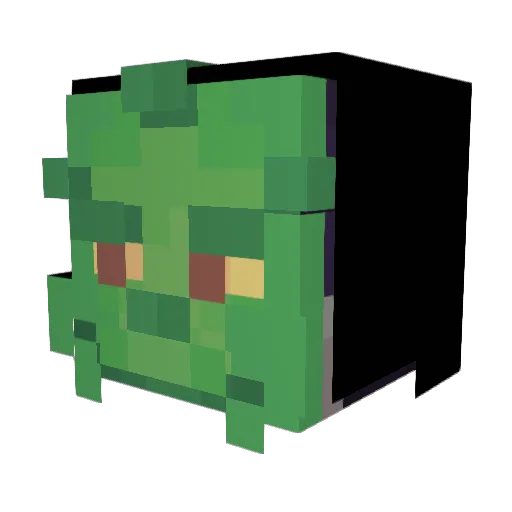 Mencky Minecraft avatar head, 3D render