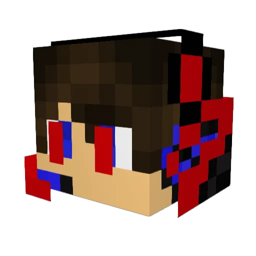 Mend0 Minecraft avatar head, 3D render