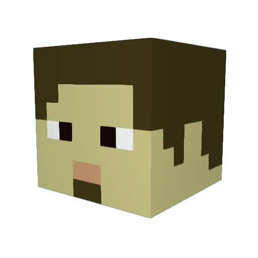 MendeTheChicken Minecraft avatar head, 3D render