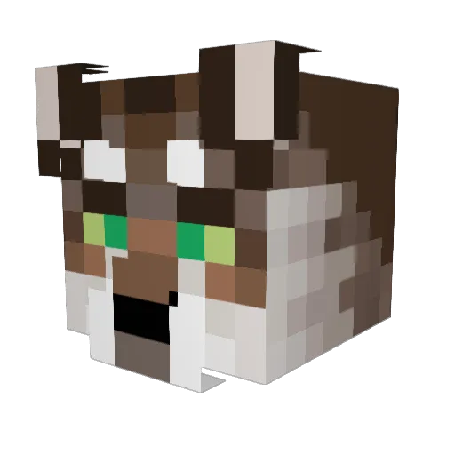 Mendev2 Minecraft avatar head, 3D render