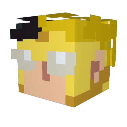 MendozaZ Minecraft avatar head, 3D render