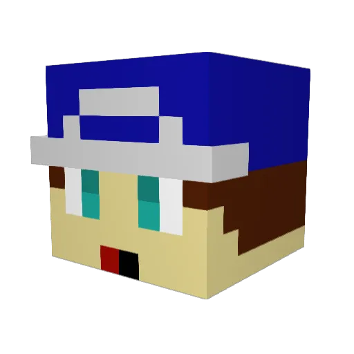 MeneerZep Minecraft avatar head, 3D render