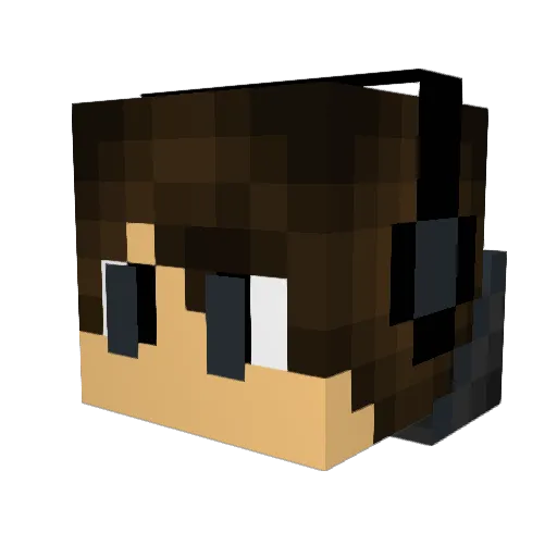 Meng0Meng Minecraft avatar head, 3D render