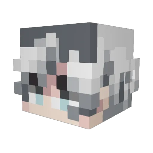 MengJuan Minecraft avatar head, 3D render