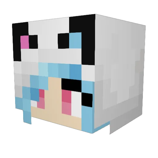 MengTu Minecraft avatar head, 3D render