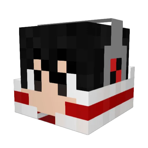 Mengchao Minecraft avatar head, 3D render