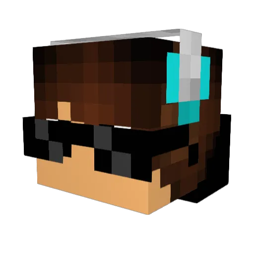 Mengolas Minecraft avatar head, 3D render