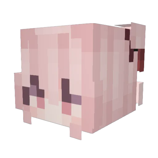 Mengxlikecoco Minecraft avatar head, 3D render