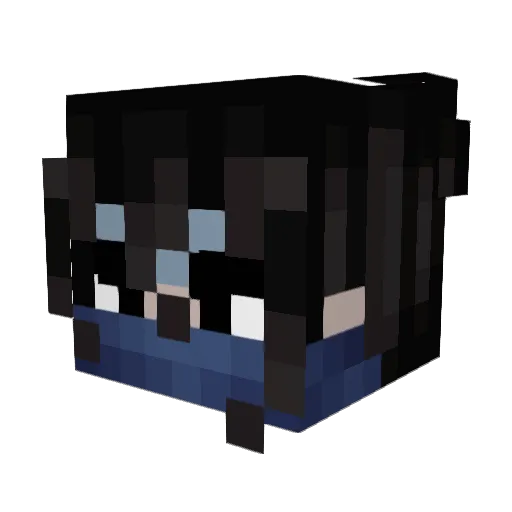 Menia_real Minecraft avatar head, 3D render
