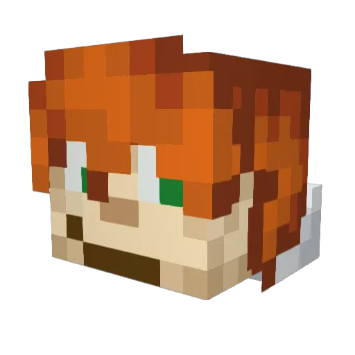Menkoe Minecraft avatar head, 3D render