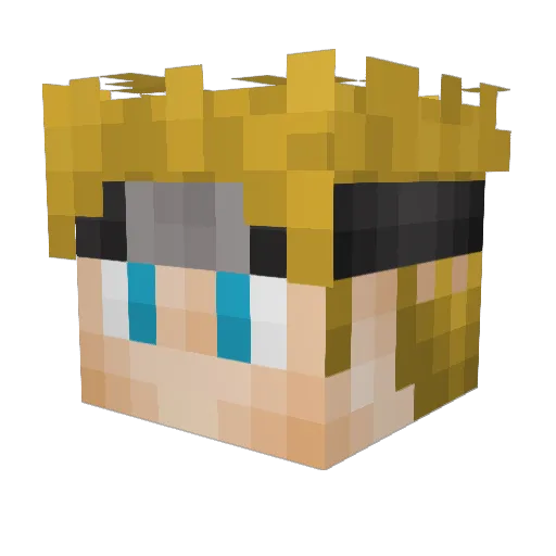 MenmaGoD Minecraft avatar head, 3D render