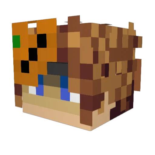 Menmouille Minecraft avatar head, 3D render