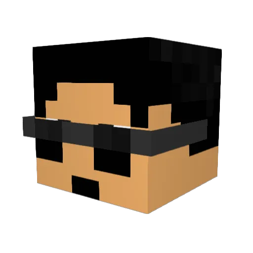 Mennoo_ Minecraft avatar head, 3D render