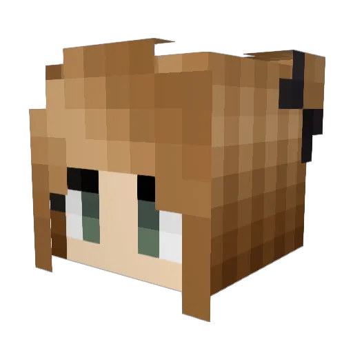 Menorya Minecraft avatar head, 3D render