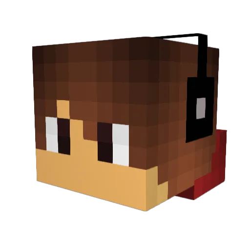 Menson Minecraft avatar head, 3D render