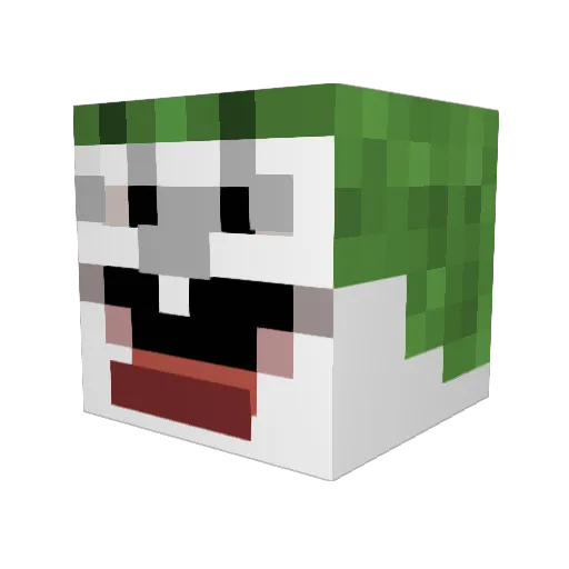 MentalChlorine Minecraft avatar head, 3D render