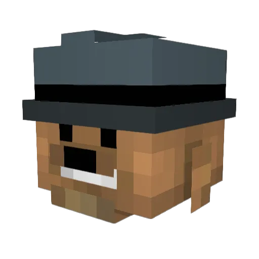 MentalGreywolf Minecraft avatar head, 3D render
