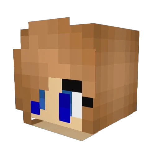 Mentalogical Minecraft avatar head, 3D render