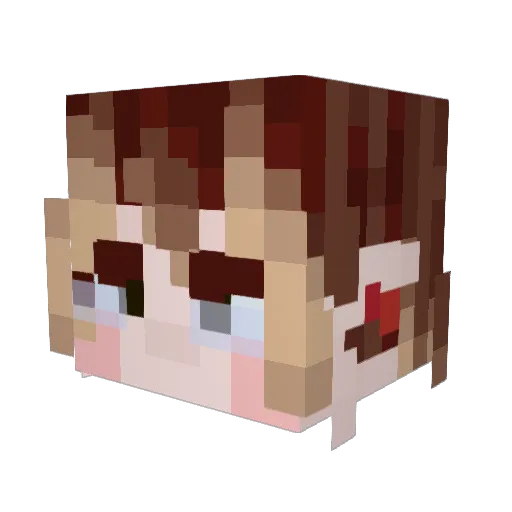 Menth01_ Minecraft avatar head, 3D render