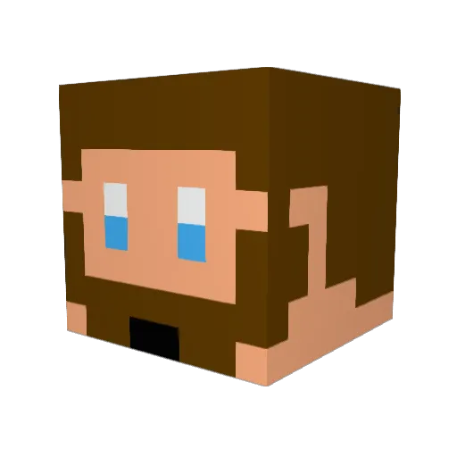 Mentheniel Minecraft avatar head, 3D render