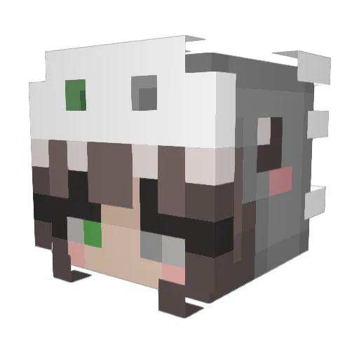 Menthol Minecraft avatar head, 3D render