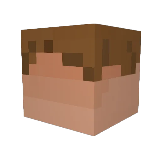 Mentlegan Minecraft avatar head, 3D render