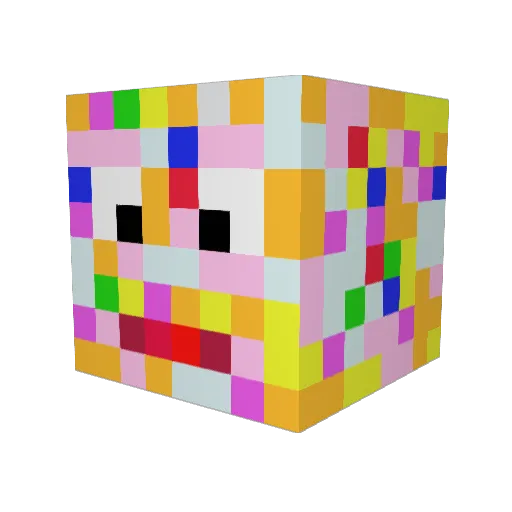 Mentomat Minecraft avatar head, 3D render