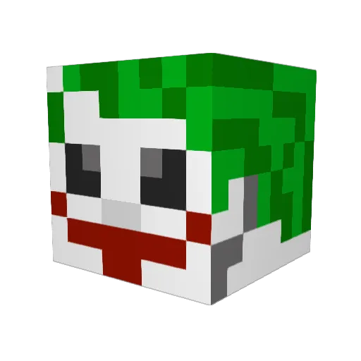 Mentos_Black Minecraft avatar head, 3D render