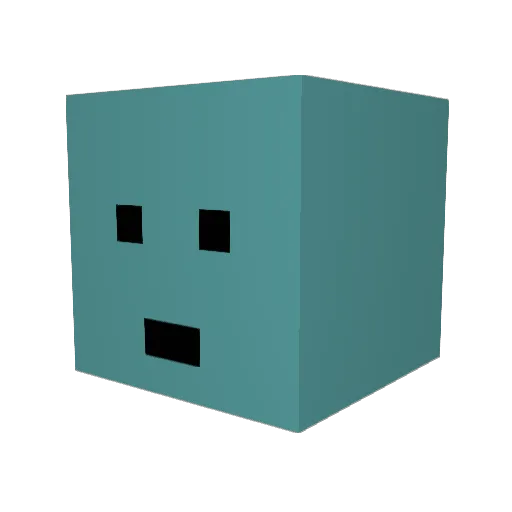 Menttel Minecraft avatar head, 3D render