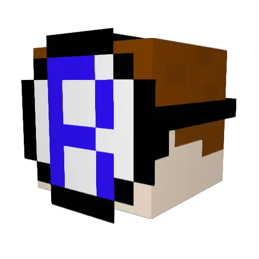 MenubestofpIus Minecraft avatar head, 3D render