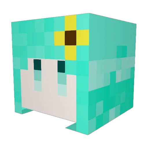 Meocie Minecraft avatar head, 3D render