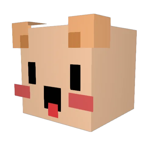 MeongMoong Minecraft avatar head, 3D render