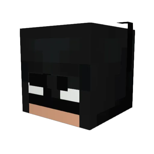 Meooowdy Minecraft avatar head, 3D render