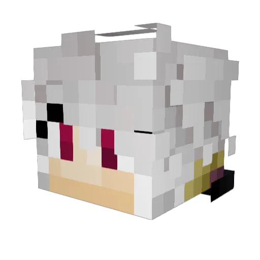 Meoriful Minecraft avatar head, 3D render
