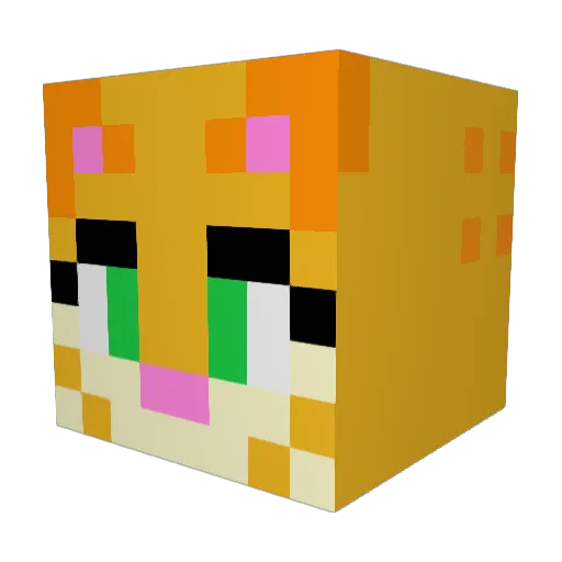 MeowAly Minecraft avatar head, 3D render